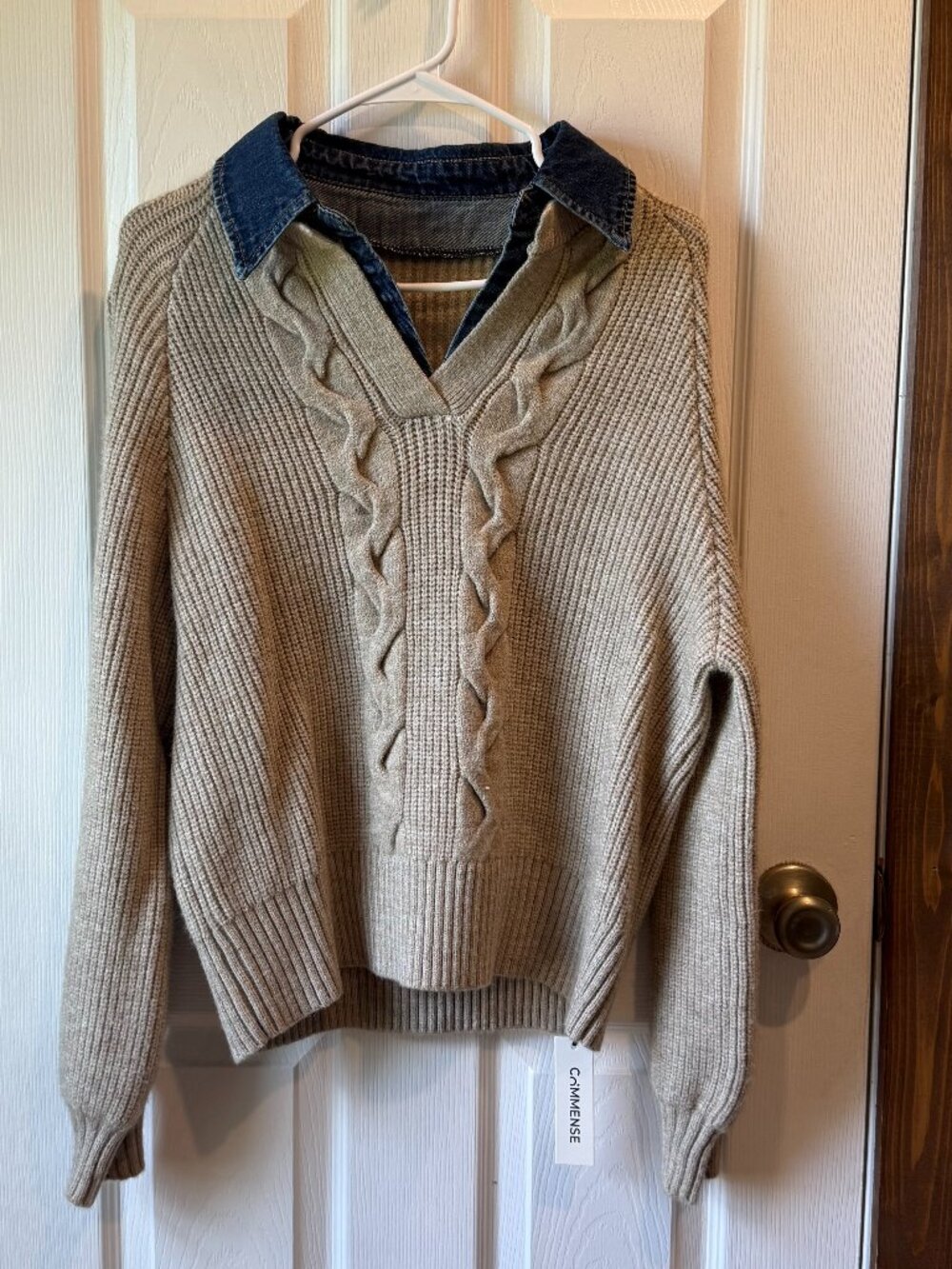 Denim Collared Sweater